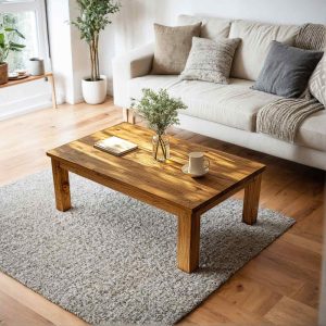 Rustic Reclaimed Wood Coffee Table, Handmade Chestnut Wood Living Room Furniture, Farmhouse Design, Barnwood Coffee Table, Gift for Women