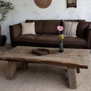 Custom Handmade Rustic Wooden Coffee Table - Farmhouse Style natural Live Edge Reclaimed Handcrafted solid rectangular wood table home decor