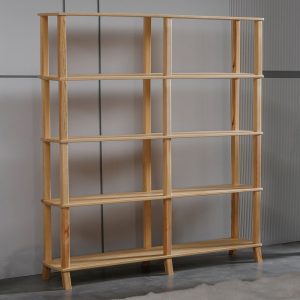 Minimalist Solid Wood Bookshelf, Handmade Oak Display Shelf, Modern Open Storage Rack, Scandinavian Bookshelf, Home Office Decor