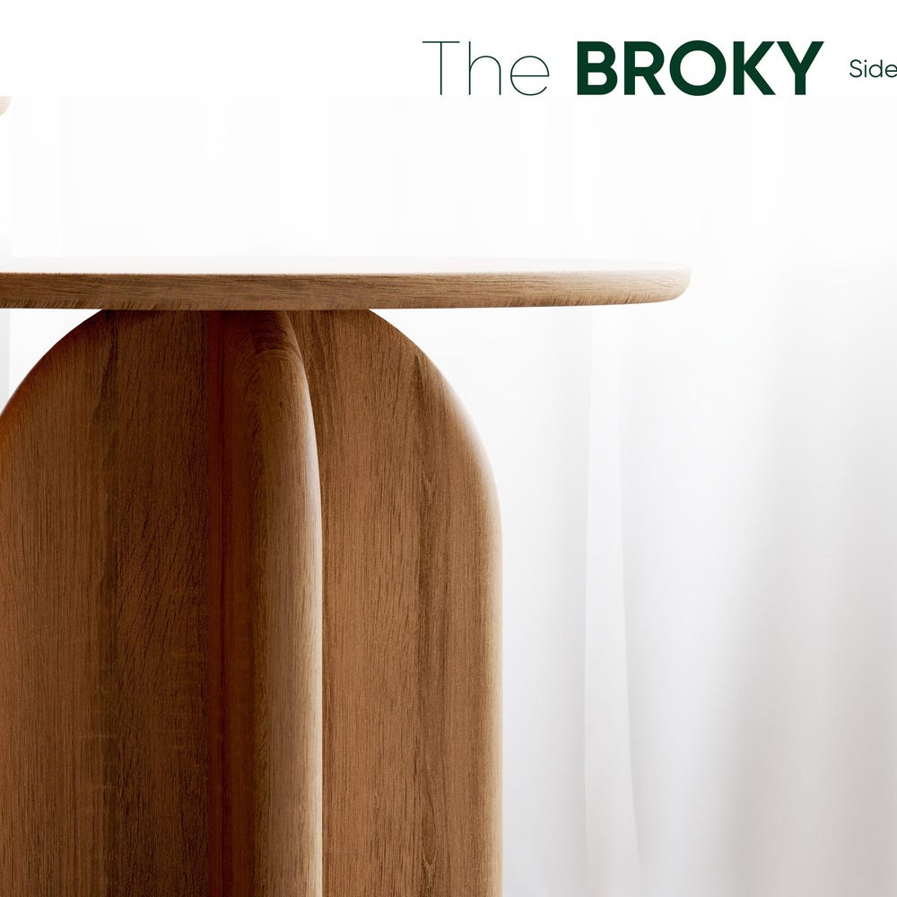 Modern Side Table - Round End Table - Solid Oak Wood Table - Wood End Table for Living Room - Set of End Side Tables - Minimalist End tables - Image 4