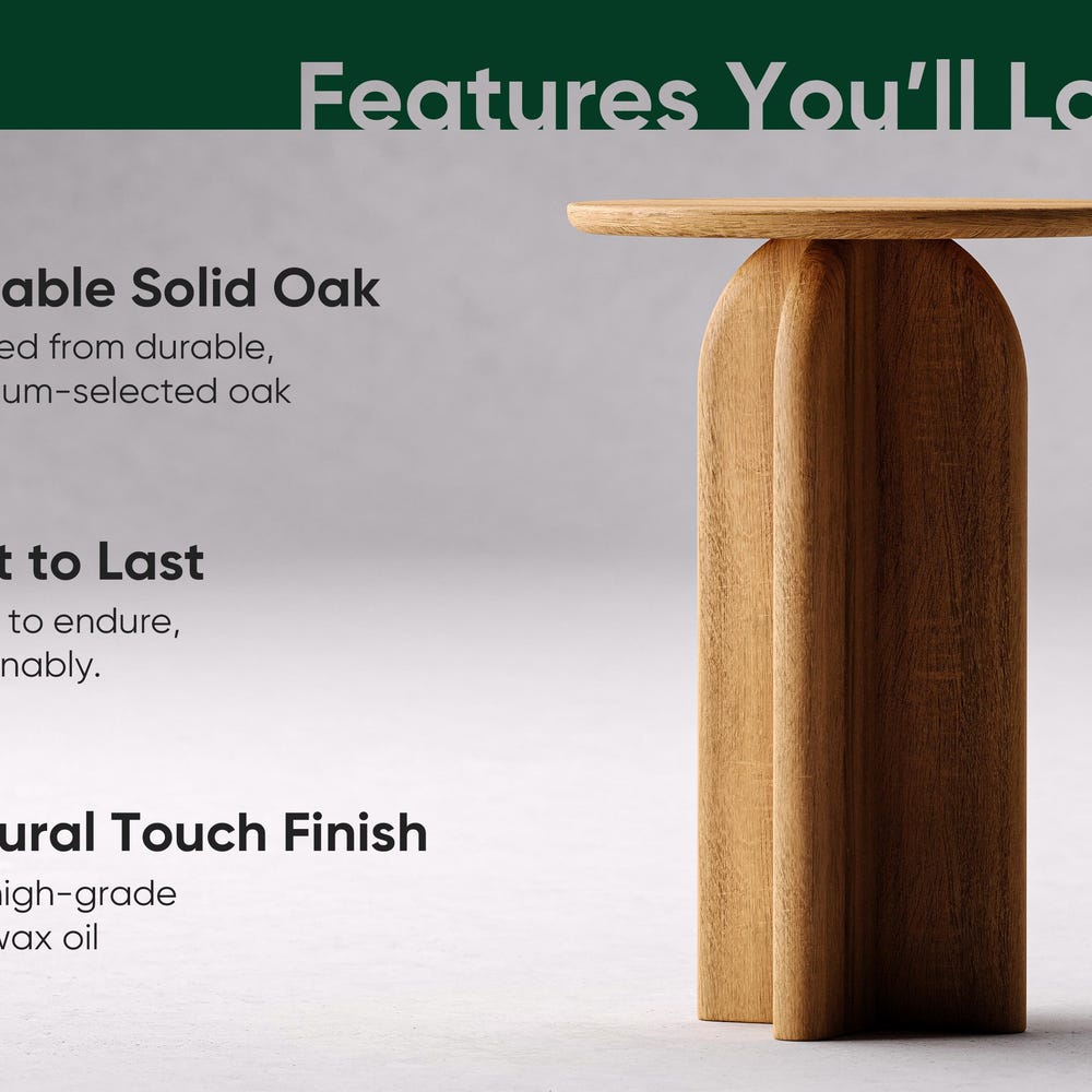Modern Side Table - Round End Table - Solid Oak Wood Table - Wood End Table for Living Room - Set of End Side Tables - Minimalist End tables - Image 5