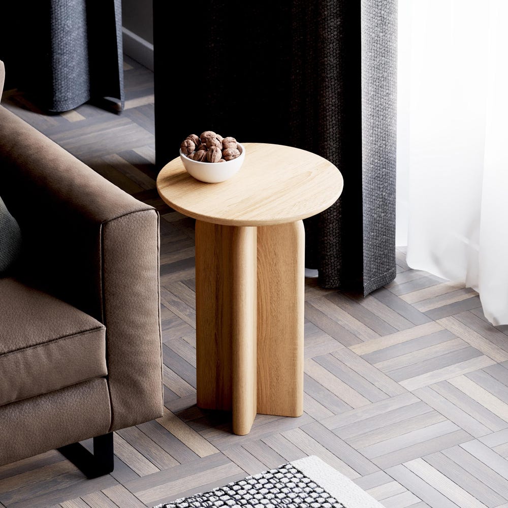 Modern Side Table - Round End Table - Solid Oak Wood Table - Wood End Table for Living Room - Set of End Side Tables - Minimalist End tables - Image 3