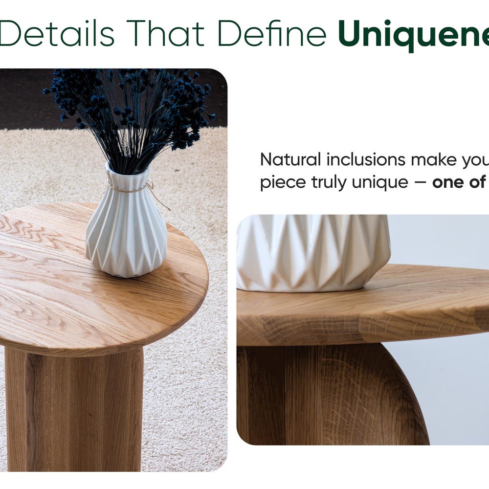 Modern Side Table - Round End Table - Solid Oak Wood Table - Wood End Table for Living Room - Set of End Side Tables - Minimalist End tables - Image 6