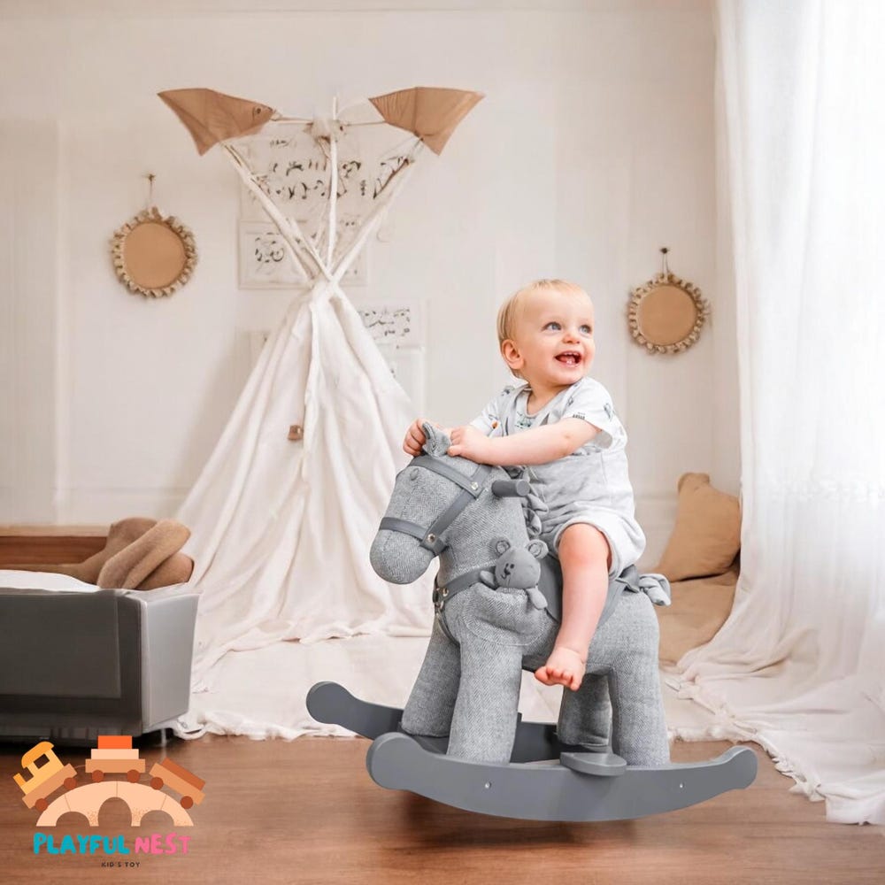 Wooden rocking horse, Baby toys, Baby gift , Wooden toys, Educational toy - Image 4