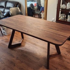 Midcentury Modern Kitchen Dining Table, Walnut Dining Room Table, Wood Kitchen Table, Table for 6, MidCentury Solid Wood Dining Table