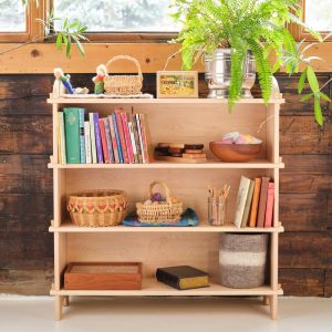 il_1000x1000.6676082449_cqoz.jpg 34 or 42 inch Tall - Maple Wood Bookshelf with Solid Wood Back Panels
