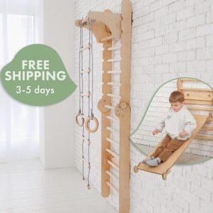 Swedish ladder, Kids Climbing wall for kids and baby, Indoor playground Swedish wall ladder Indoor kids gym Climbing frame Indoor jungle gym