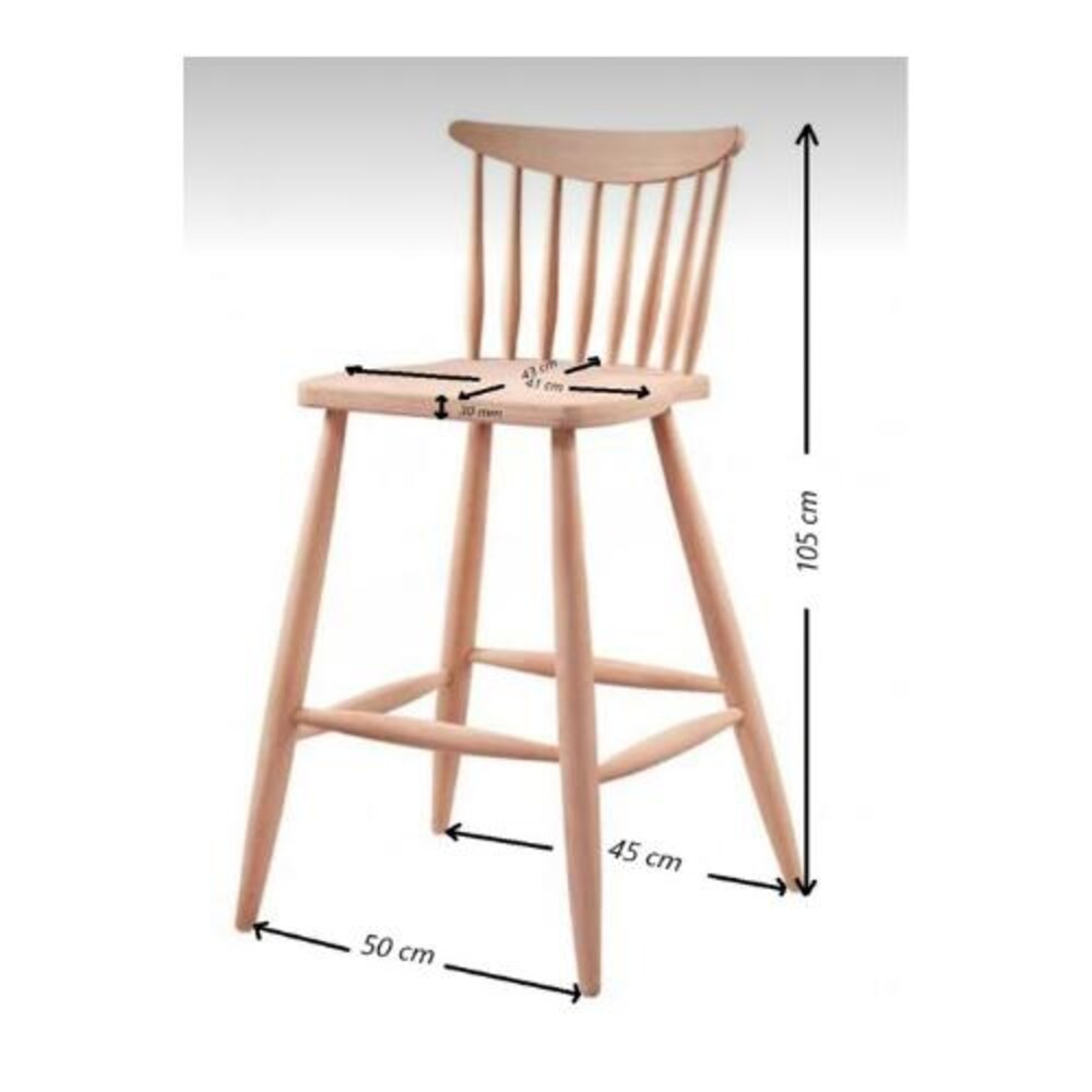 Wooden Bar Chair - Wooden Legs - Chairs for Dining Room - Living Room - Kitchen - Home Design Home Decor Bar Raw Chair - Image 5