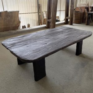 Handcrafted Carved Coffee Table - Rustic Low Table - Reclaimed Wood Furniture - Farmhouse Style Living Room Decor - Mother’s Day Gift