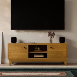 Cherry Media Cabinet w/ Soft-Close Doors