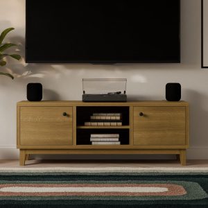 White Oak Media Cabinet w/ Soft-Close Doors