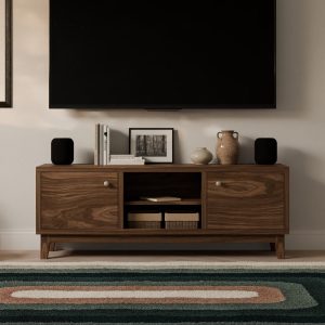 Walnut Media Cabinet w/ Soft-Close Doors