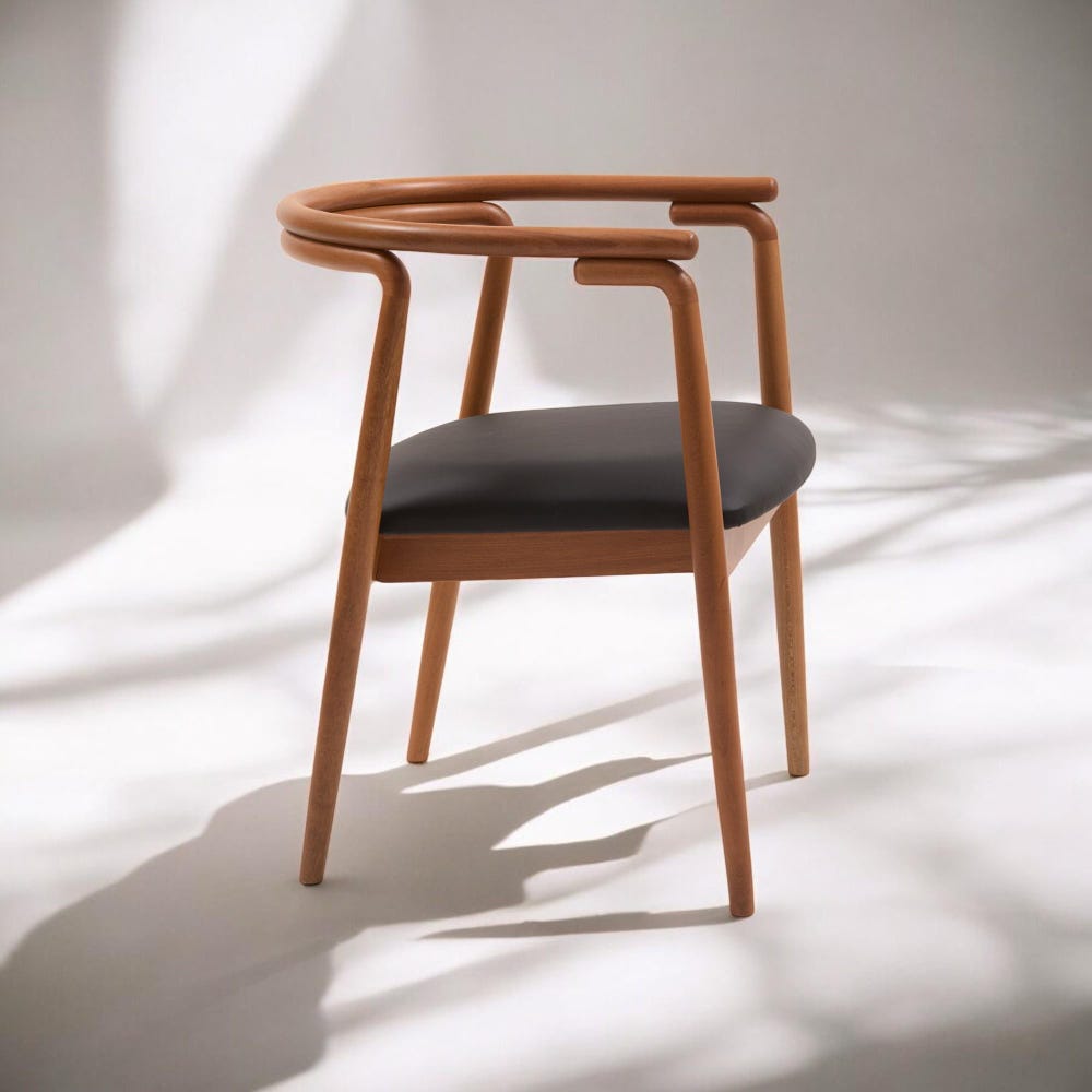 Wooden Dining Chair with Arms, Modern Kitchen Table Chairs, Comfortable Wood Chair for Living Room & Dining Room Seating - Image 8