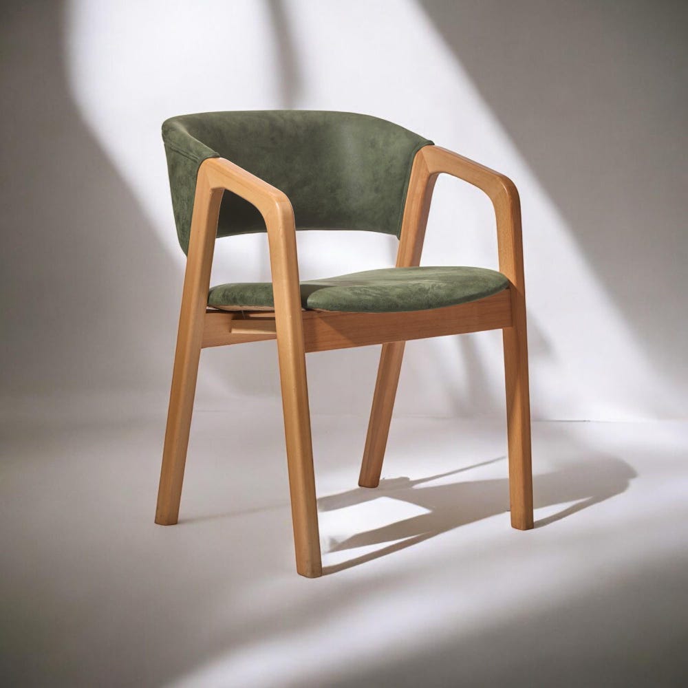 Modern Dining Chair with Wooden Arms - Kitchen & Living Room Chairs, Stylish Wooden Dining Seating - Image 7