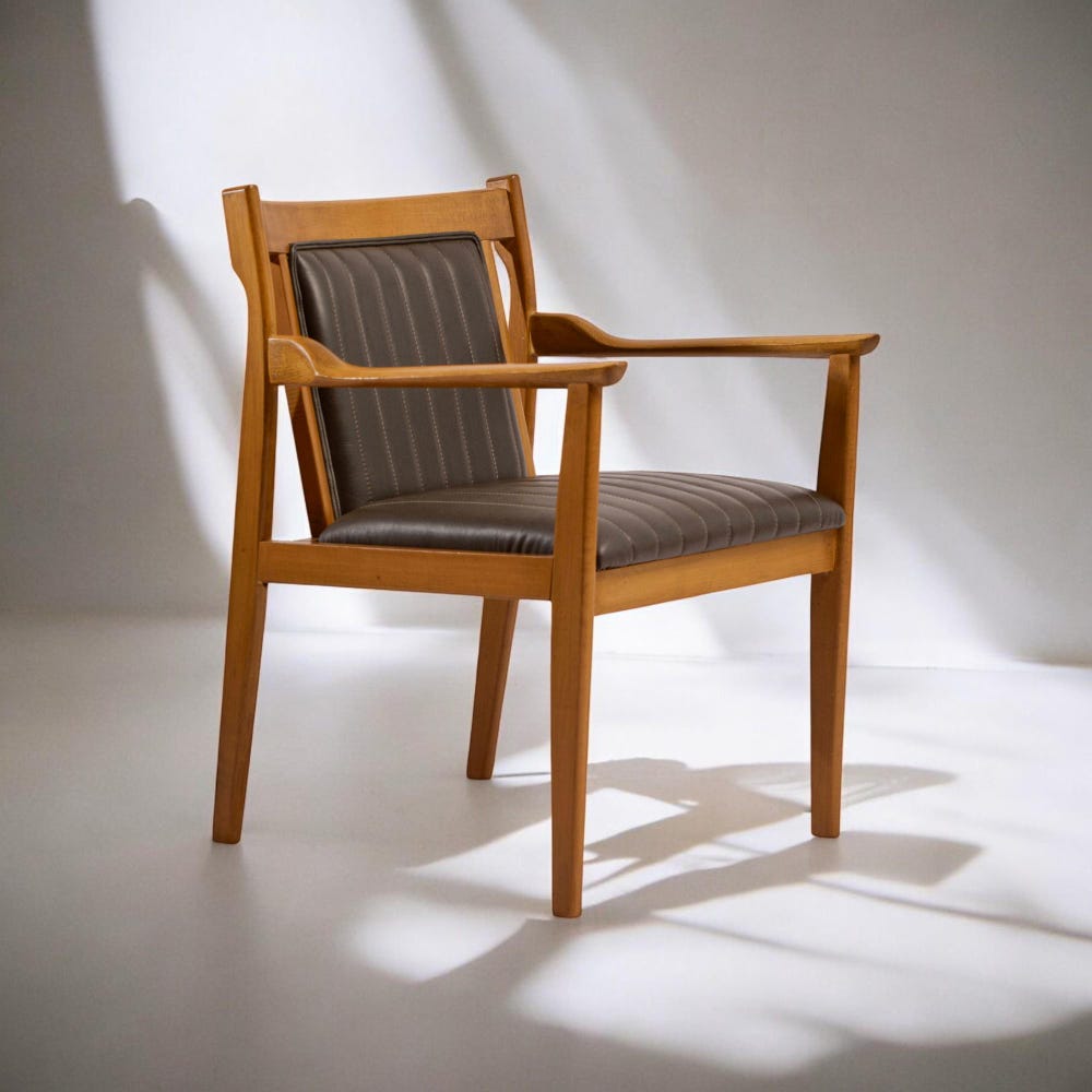 Modern Dining Chair with Wooden Arms - Kitchen & Living Room Chairs, Stylish Wooden Dining Seating - Image 5