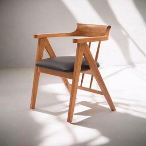 Wooden Dining Chair with Arms, Modern Handmade Kitchen & Living Room Chairs, Stylish Comfortable Seating for Dining Table