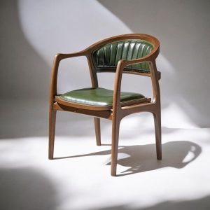 Wooden Dining Chair with Arms, Modern Kitchen Table Chairs, Comfortable Wood Chair for Living Room & Dining Room Seating