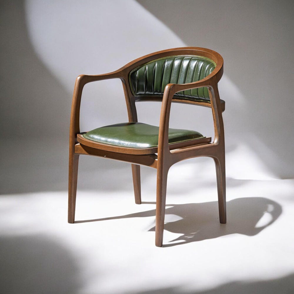 Wooden Dining Chair with Arms, Modern Kitchen Table Chairs, Comfortable Wood Chair for Living Room & Dining Room Seating