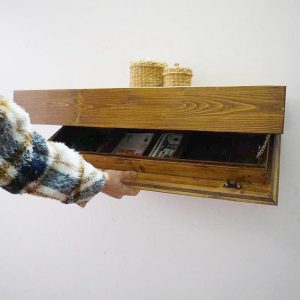 Solid Wood Floating Shelf with Hidden Compartment for Valuables
