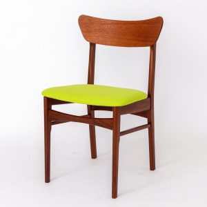 Vintage Danish Chair – 1960s Teak Frame & Light Green Upholstery