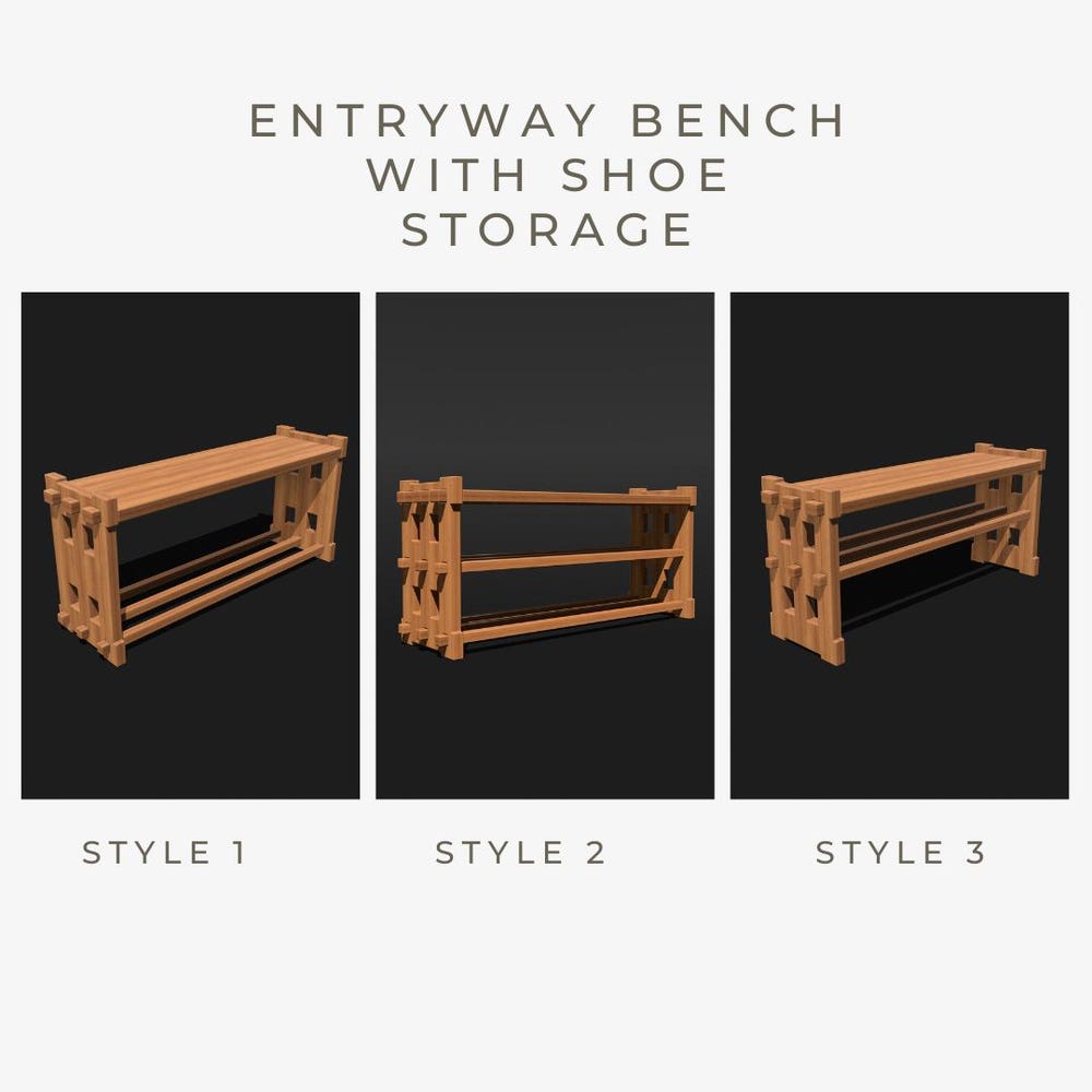 Shoes Bench Shoe Rack Bench Entryway Shoe Rack Storage Bench with Shelf Solid Wood Bench Oak Shoe Bench, Custom Gift - Image 4