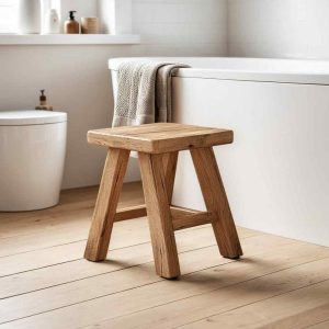 Handmade Rustic Barnwood Stool,Custom Reclaimed Wood Farmhouse Primitive/Vintage Small Step Stool,Entryway Seat Riser Stool for Small Spaces