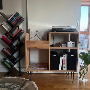 Oak Record Player Stand, Turntable Stand, Console Table, Modern Furniture