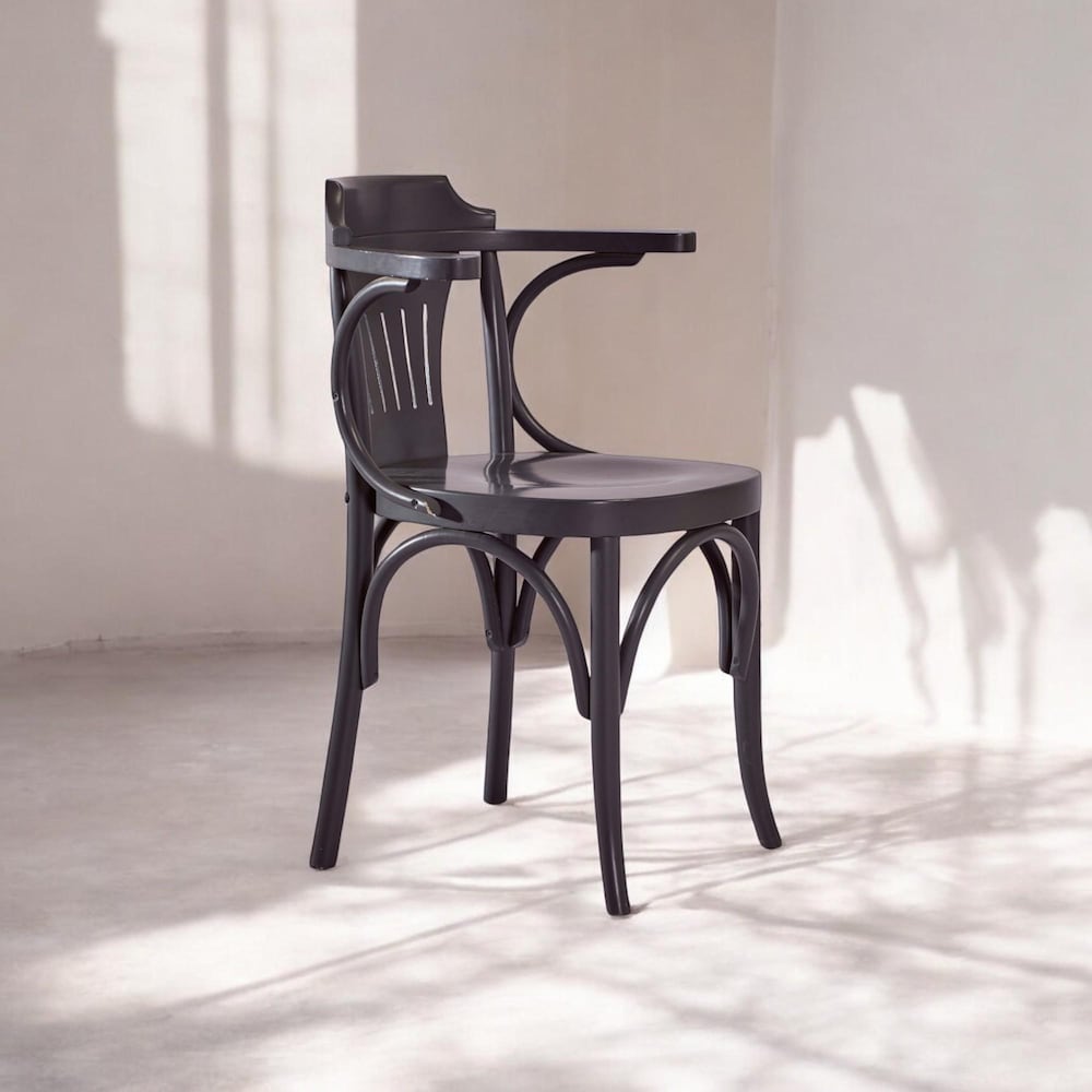 Wood Dining Chair with Wooden Arms, Modern Kitchen Table & Living Room Chairs, Comfortable Wooden Dining Seating - Image 8