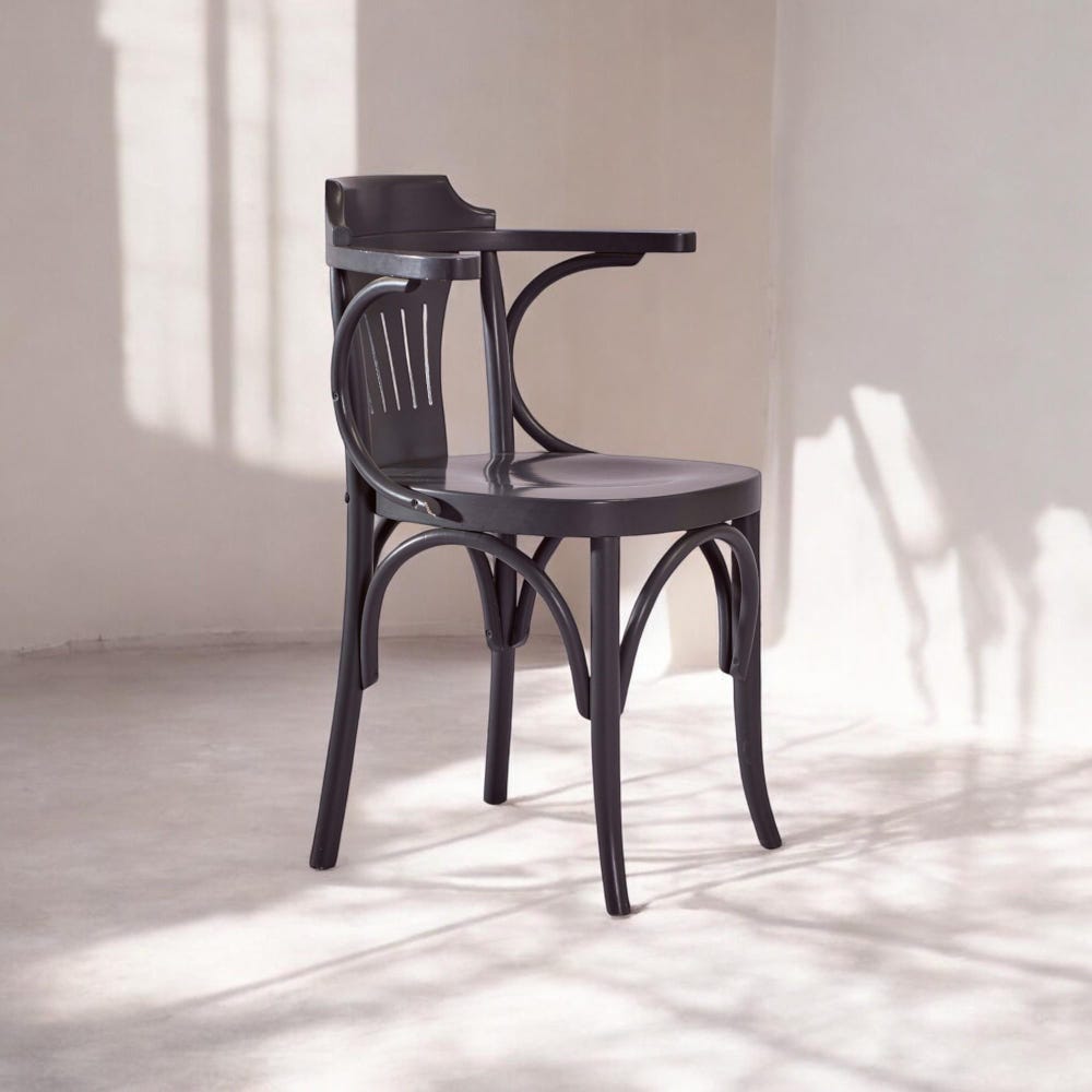 Wood Dining Chair with Wooden Arms - Modern Kitchen Table & Living Room Chairs, Stylish Comfortable Seating - Image 8