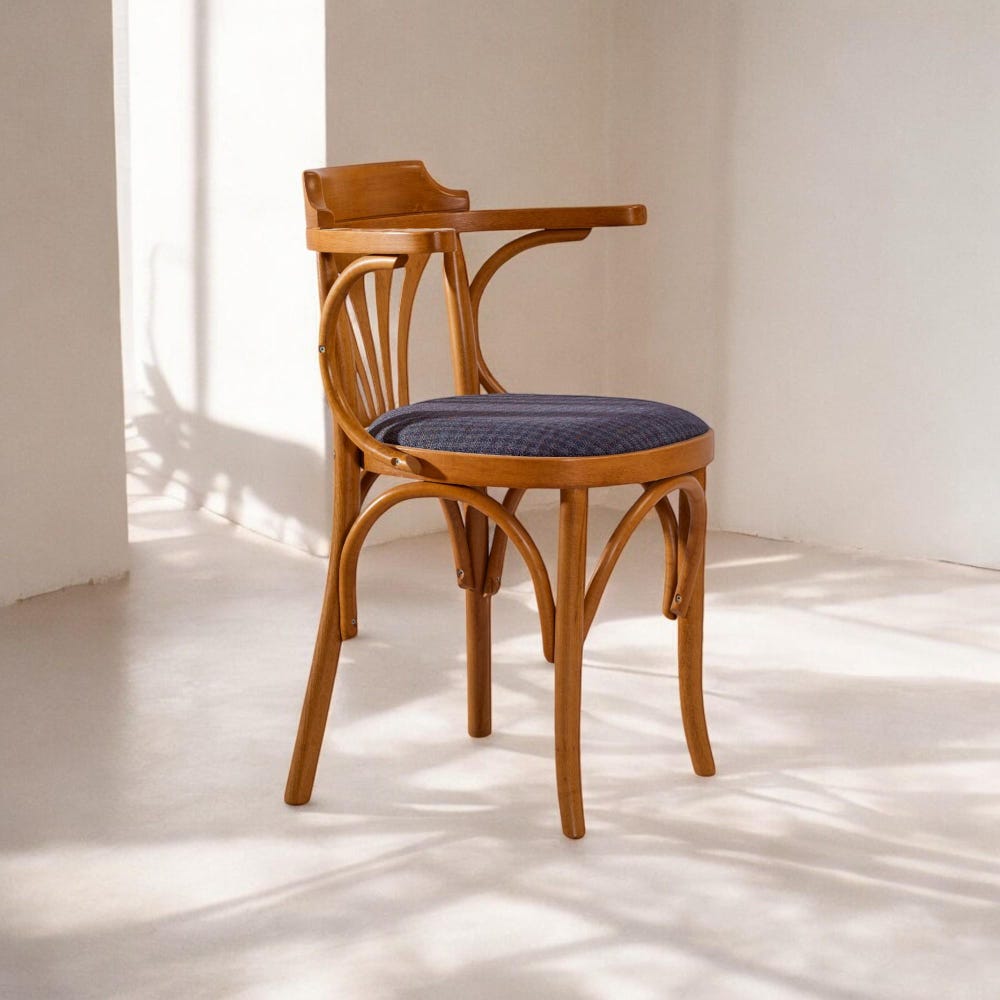 Wood Dining Chair with Wooden Arms, Modern Kitchen Table Chair, Comfortable Dining Chair for Living Room & Dining Room Seating - Image 7