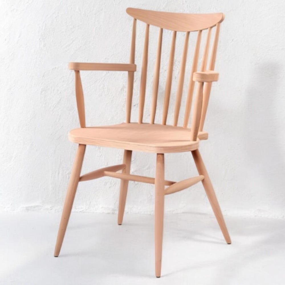 Armrest Yıldız Wooden Chair - Wooden Dining Chair - Wooden Legs - Living Room - Kitchen - Cafe - Home Design Home Decor Raw Chair