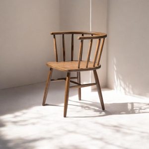 Wood Dining Chair with Wooden Arms - Modern Kitchen Table & Living Room Chairs, Stylish Comfortable Seating