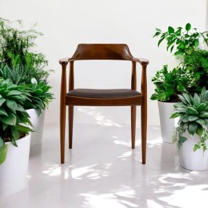 Wooden Dining Chair with Arms, Handmade Modern Kitchen Table Chairs, Comfortable Living Room Seating, Stylish Dining Room Furniture