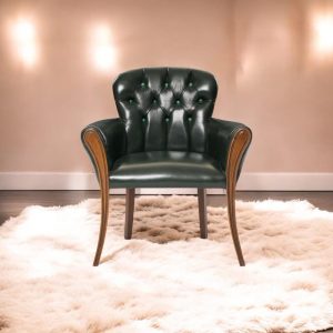 Walnut Lounge Chair with Cozy Sherpa Accent, Solid Wood Bergere for Living Room & Workspace, Customized Lounge Seating