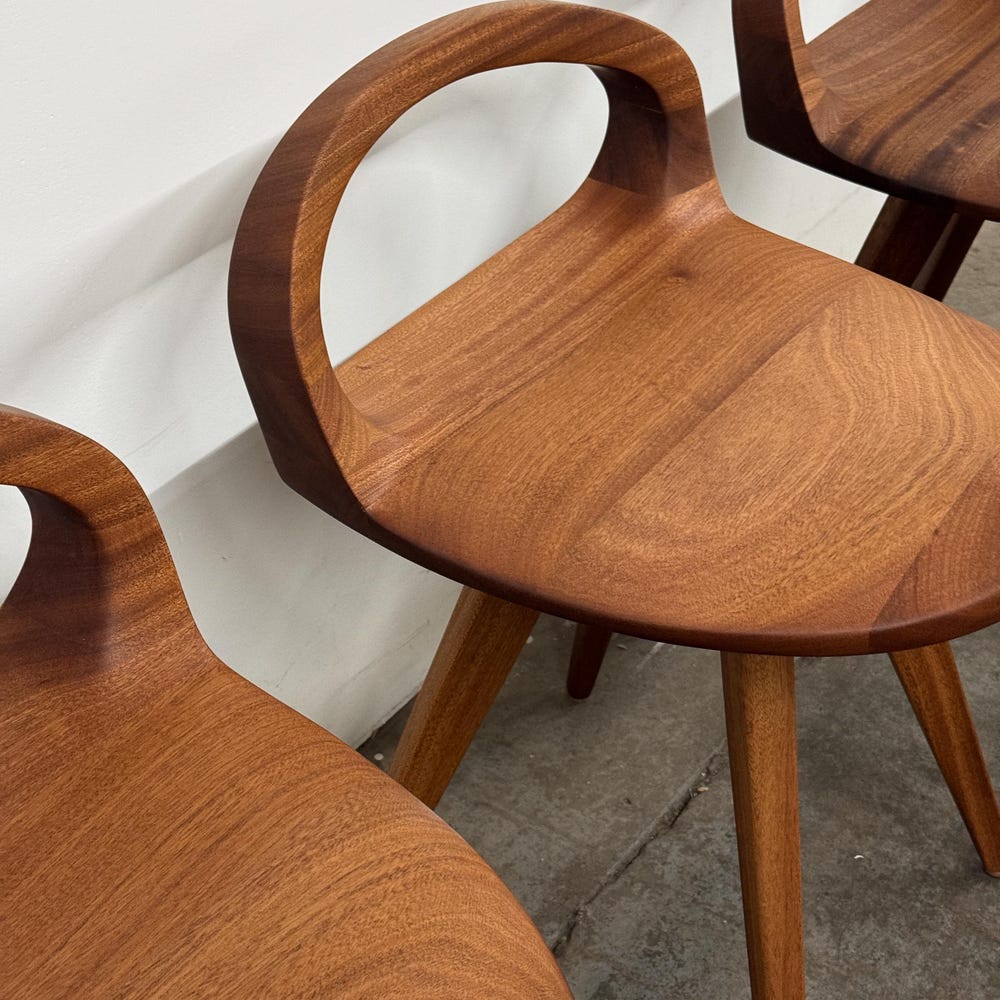 APEX Swiveling Dining Chair | Carved Seat | Mid Century Modern chair | Tractor seat chair | Kitchen Chair | Natural Finish - Image 9