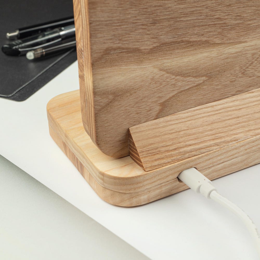 Smart Wooden Display | Crypto & Stock Tracker | DAKBoard Dashboard | Wireless Charging | Handmade Ash Wood | 10" Screen - Image 8
