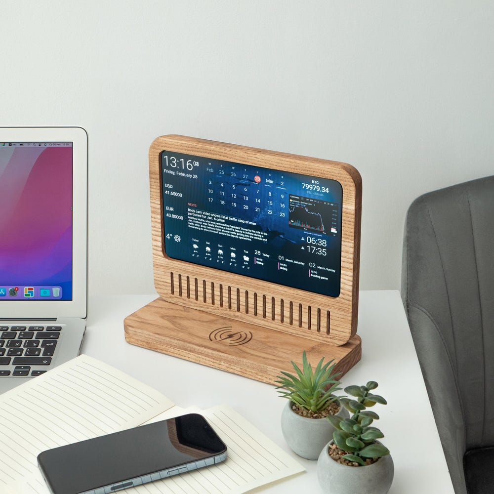 Investment Tracker, Mini Bitcoin Miner Display, Stock Market Gift, Dashboard Office Panel, DAKboard, Wireless Charging - Image 7