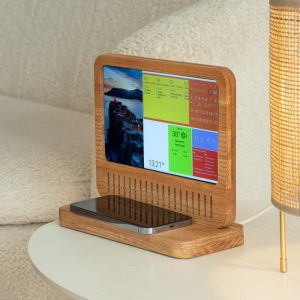 Charging Station, Elegant Desk Organizer, Wireless Charging Smart Screen – Info and Power in One