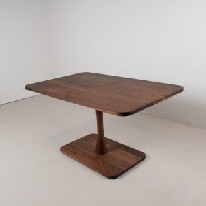 Small Dining Room Table, Walnut Pedestal Table, Wood Rectangle Table on Pedestal Base, Walnut Kitchen Dining Table, Solid Walnut Table