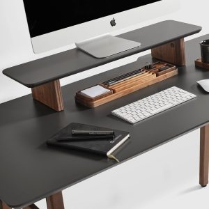 Wooden Monitor Stand, Screen Stand, Custom Size Desk Shelf, 31 Inch Wood Monitor Riser, Laptop Riser, Cream or Anthracite, Personalized Gift