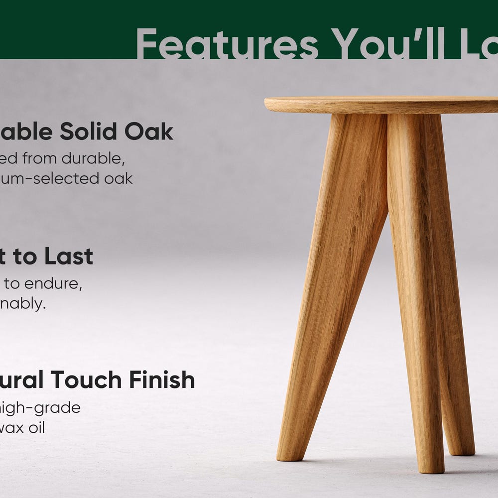 Modern Nesting Tables - End Round Side Table - Solid Oak Wood Table - Small Nesting Tables for Living Room - Set of End Side Tables - Image 7