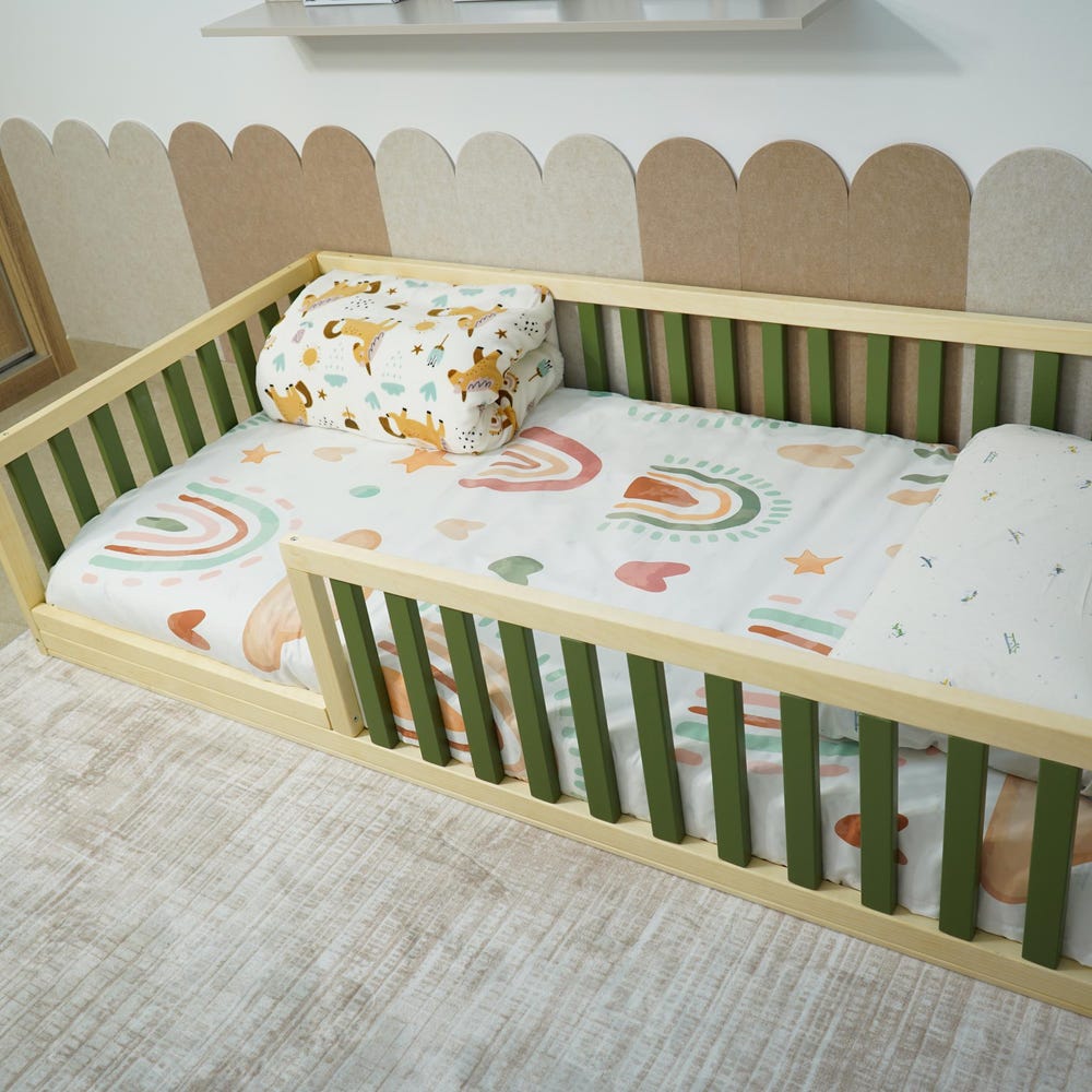 Toddler Floor Bed for US Standards-2.48 in (6.3 cm) in Gap Between Rails, With Door Option, Choose The Color Option ,Montessori Inspired Bed - Image 6
