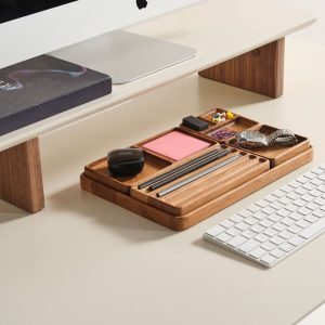 Wood Desk Organizer Set, Wood Organizer for Accessory Storage, Custom & Personalized Organizers