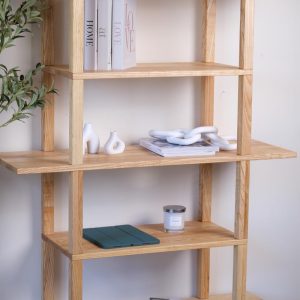Handcrafted ash bookshelf Solid wood shelving unit Minimalist bookcase for home & office Rustic wooden storage Custom bookshelf
