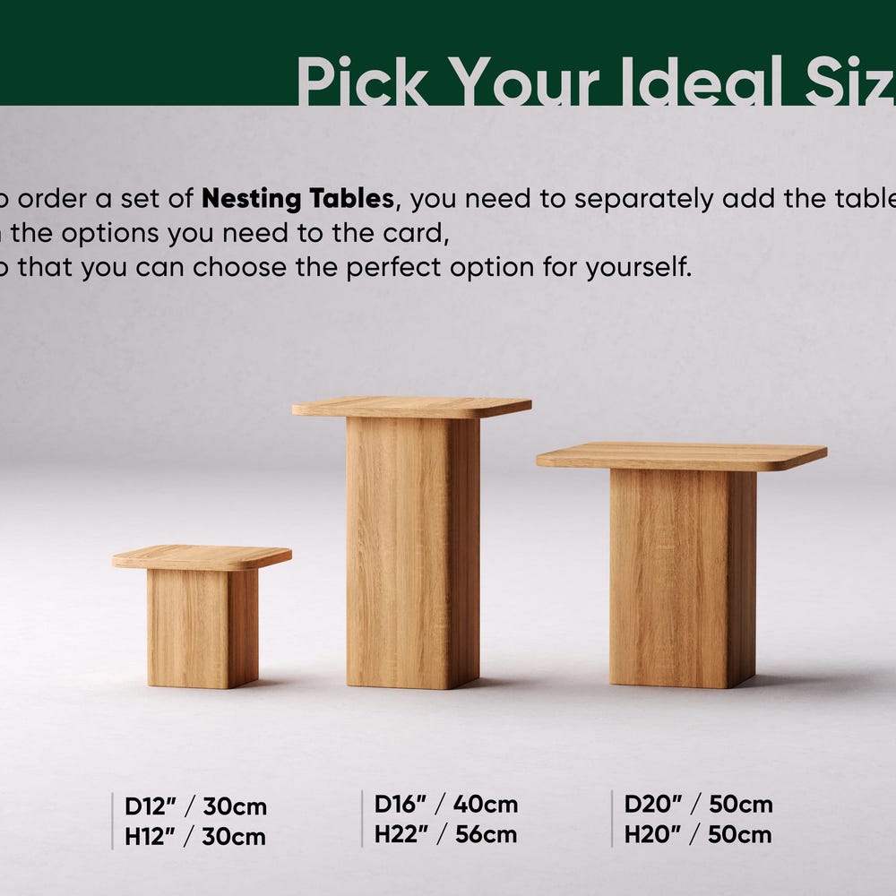 Modern End Table - Unique Wood Side Table - Solid Oak Wood Table - Minimalist End/Side - Set of End Side Tables - Scandi end table - Image 7