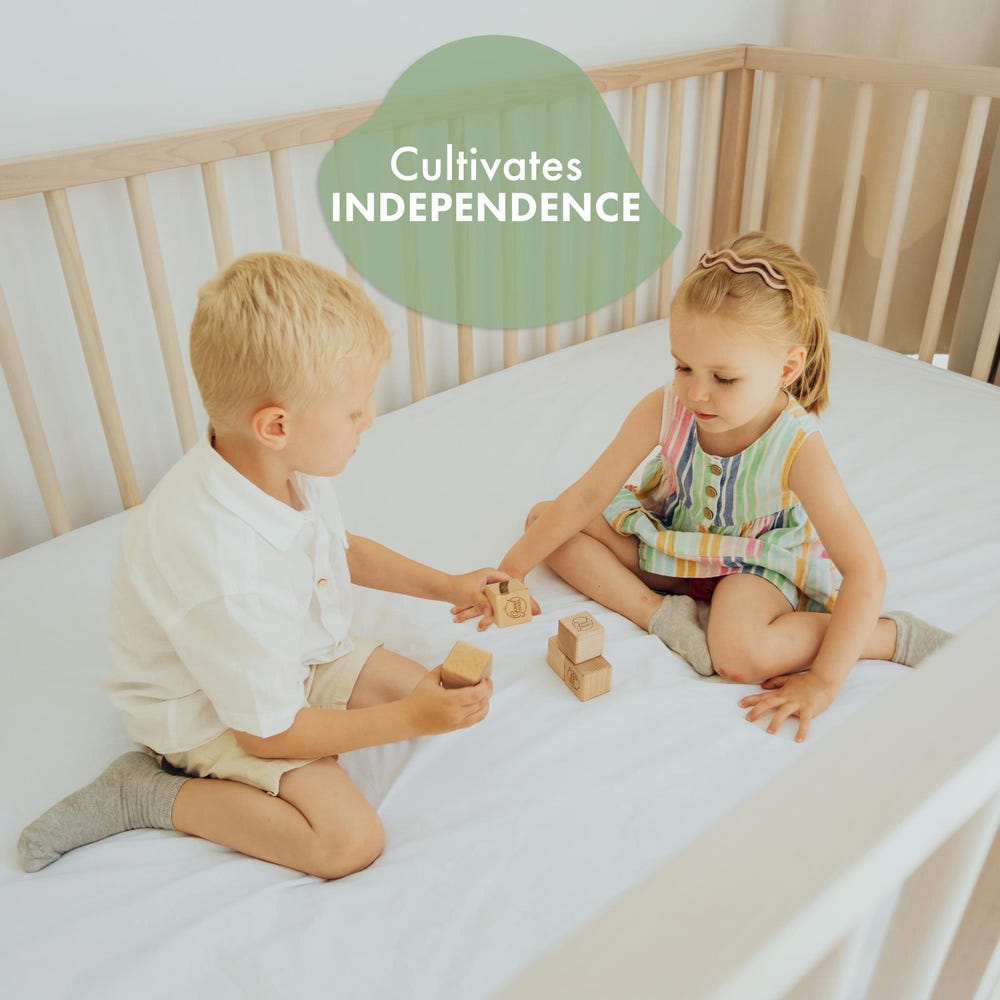 Baby playpen, Montessori full size floor bed with Extra Protection, Nursery furniture, Wooden playpen, Baby furniture, Kids beds - Image 4