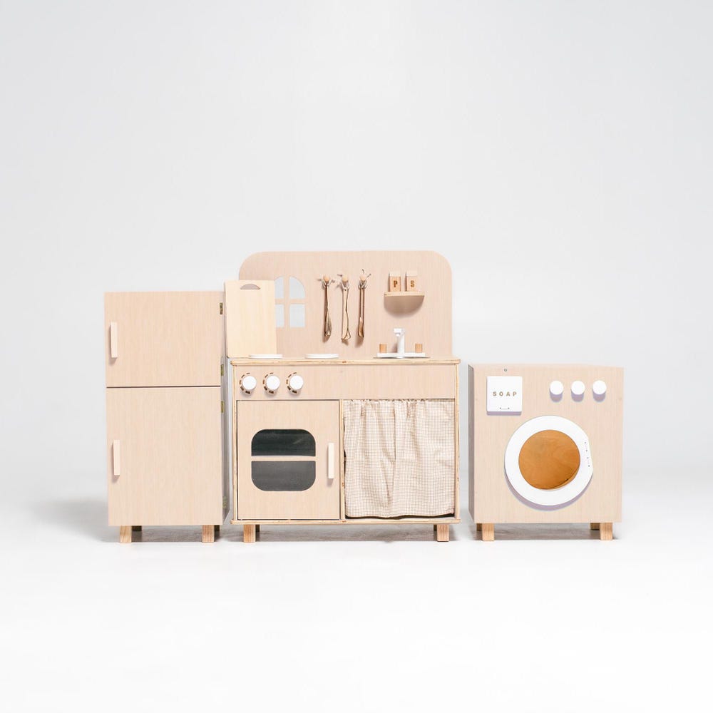 Wooden Montessori Kids Kitchen Playset - Imagination Station for Little Cooks, Christmas Gift Toddler Girl, First Birthday, Pretend Play Set - Image 11