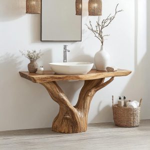 Live edge counter wood bathroom vanity floating vanity bathroom decor live edge vanity side table bathroom branch vanities housewarming gift