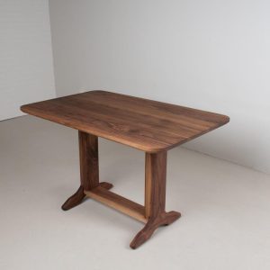 Small Walnut Trestle Table, Solid Walnut Table for 4, 4 Foot Wood Kitchen Table, Small Wood Dining Table, Custom Walnut Dining Table