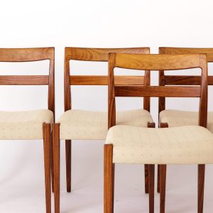 Set of 4 Swedish Mid-Century Modern Chairs by Troeds, Nils Jonsson Design, Garmi Model, 1960s – Authentic Mahogany & Beige Upholstery